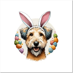 Portuguese Podengo Pequeno Enjoys Easter with Bunny Ears Posters and Art